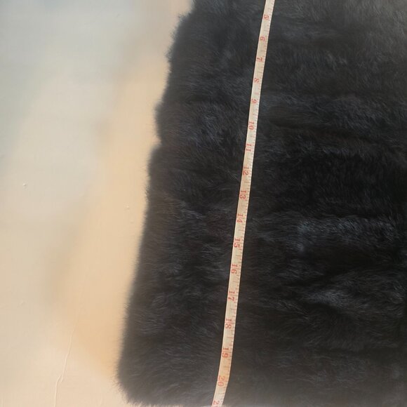 COCO+CARMEN Angora Fur Vest Women S/M Navy Lined full Zip Front Sleeveless - Picture 15 of 15